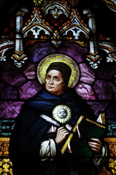 File:Saint Joseph's Catholic Church (Central City, Kentucky) - stained glass, St. Thomas Aquinas, detail.jpg