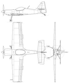 Zlín Z-50L 3-view line drawing.svg