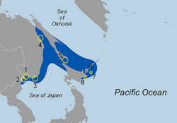 Native range of the Japanese skeleton shrimp (Caprella mutica).png