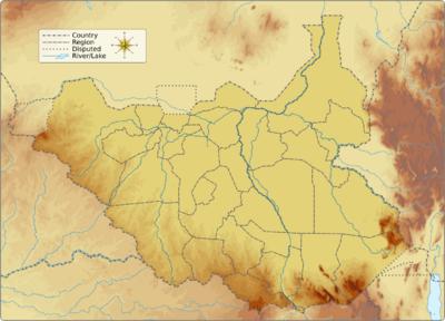 South Sudan topographic map.svg