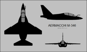 Orthographic projection of the Alenia Aermacchi M-346 Master