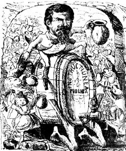 Banchetul noueĭ direcţiĭ la borta rece patronat de Muerilă, Ghimpele, 16 nov 1875.JPG