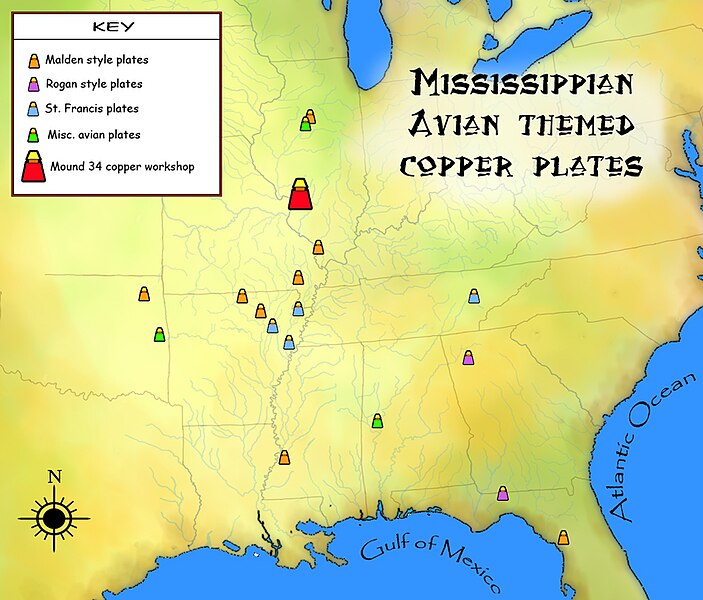 File:Mississippian avian themed copper plates HRoe 2012.jpg