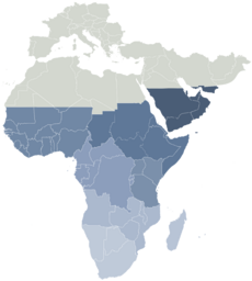Map Afrotropic ecozone