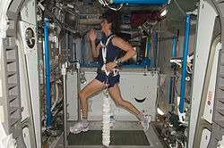 Sunita Williams running in space.