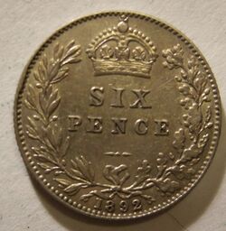 A bride's lucky sixpence