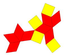 Squared rhombic dodecahedron net.png