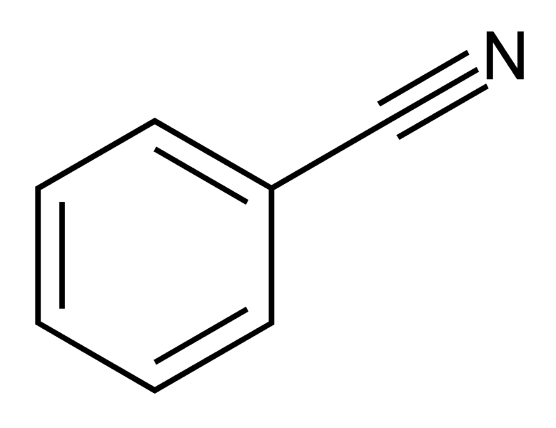 File:Benzonitrile structure.png