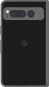Diagram of the back of a Pixel Fold smartphone in black.