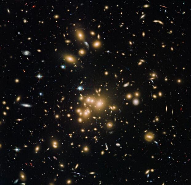 File:New Hubble view of galaxy cluster Abell 1689.jpg