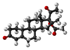 Segesterone acetate molecule ball.png
