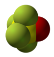 Space-filling model of thionyl tetrafluoride