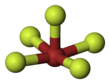 Ball-and-stick model of bromine pentafluoride