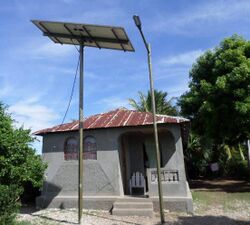 Haitian clinic where solar power is used to refrigerate rabies vaccine.jpg