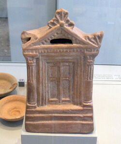 Hellenistic Money box in shape of a temple from Priene Antikensammlung Berlin.jpg