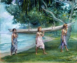 John LaFarge, La Farge John Girls Carrying A Canoe Vaiala In Samoa.jpg