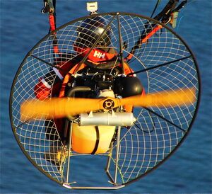 Miniplane paramotor over cape sounio greece.JPG