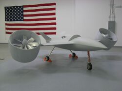 Mockup of American Dynamics AD-150 tiltfan UAV.jpg